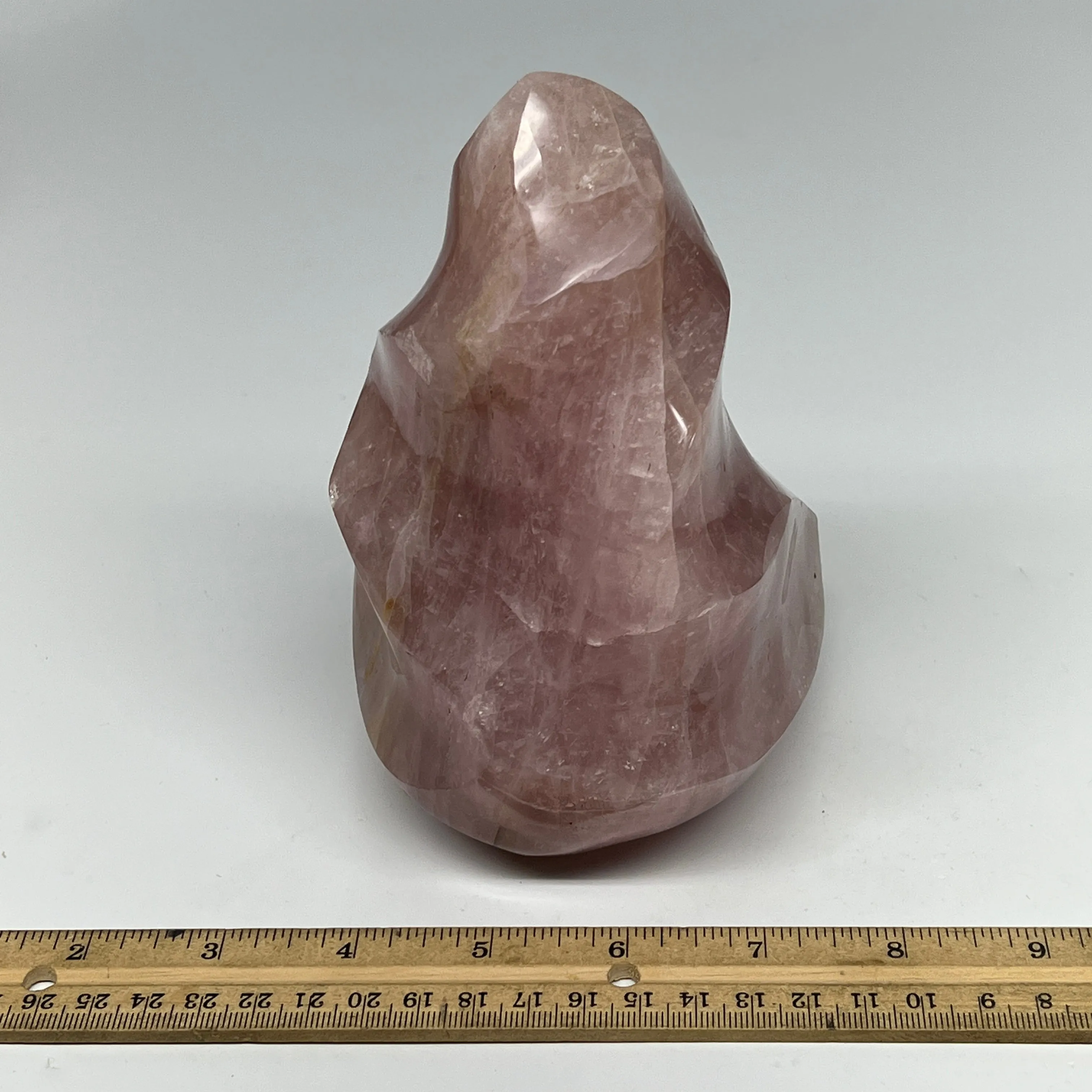 1680g,5.9"x4.3"x3.9" Natural Rose Quartz Flame Crystal Gemstones Reiki, B19566
