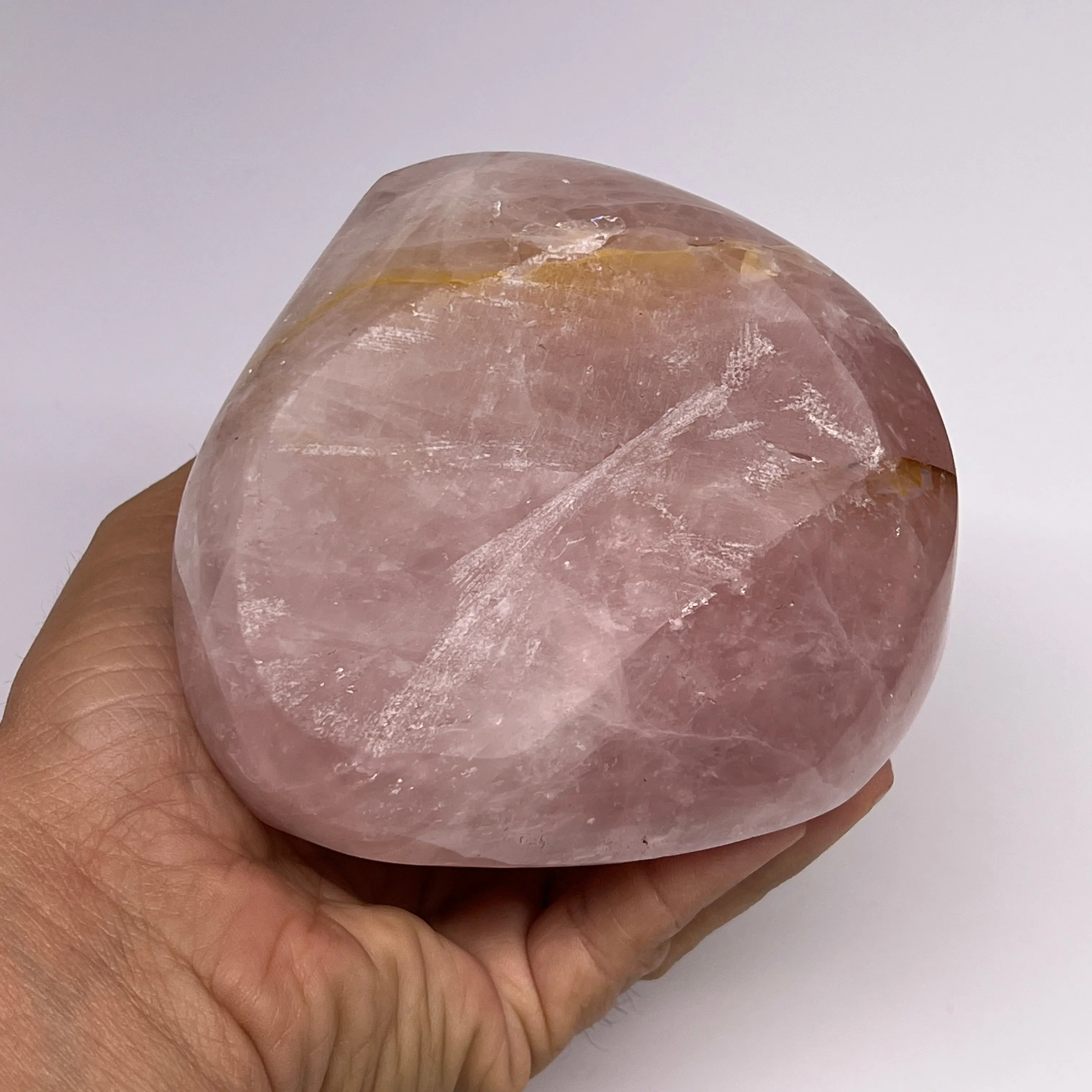1680g,5.9"x4.3"x3.9" Natural Rose Quartz Flame Crystal Gemstones Reiki, B19566