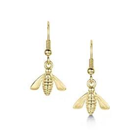 Honeybee Large Drop Earrings in 9ct Yellow Gold