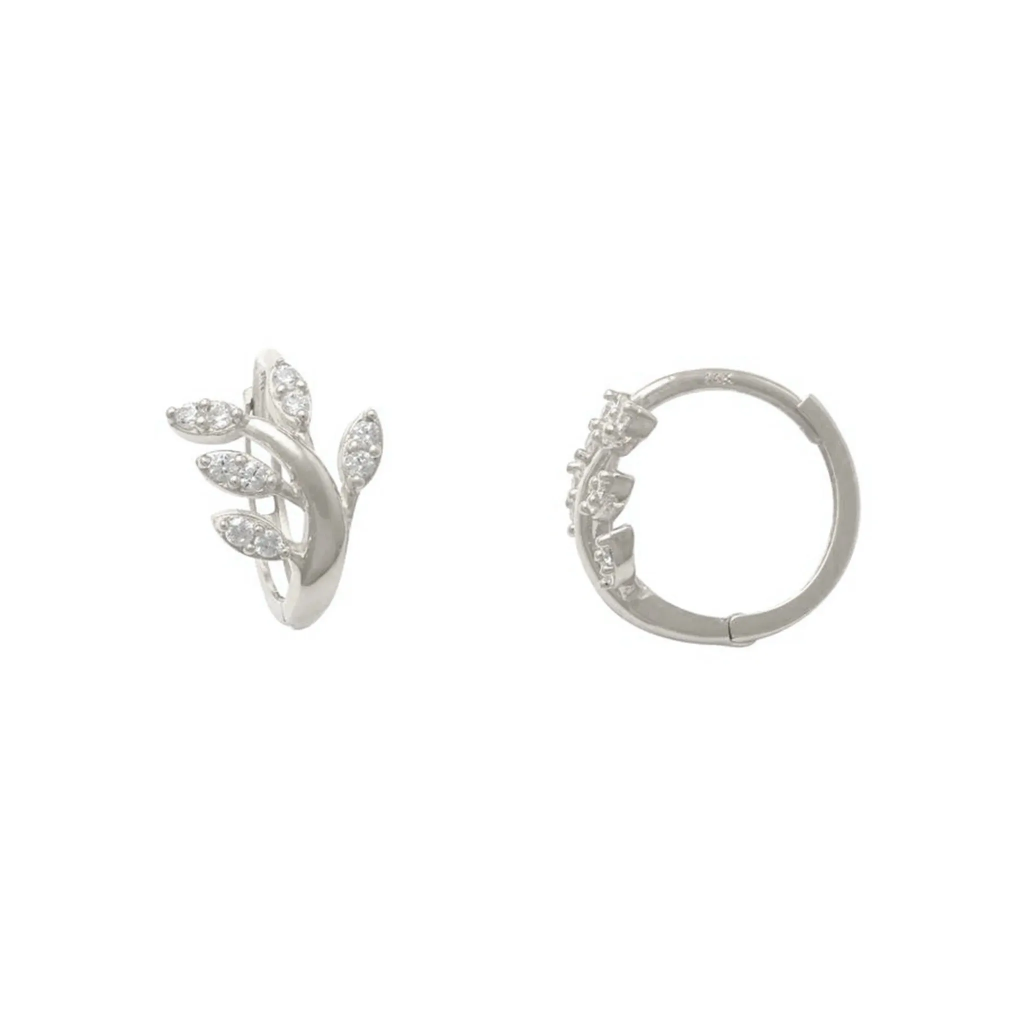 Leaf Branch Huggie Earring (14K)