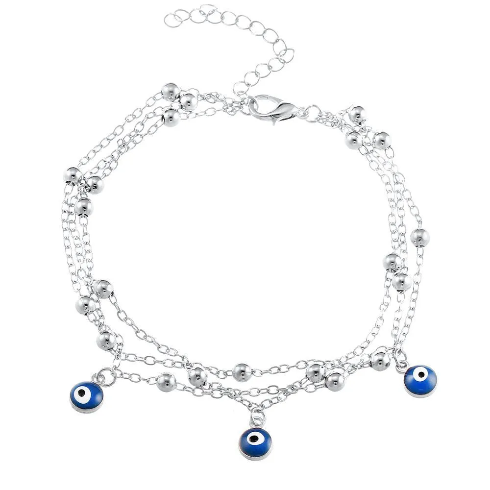 Wholesale boho style turkish blue eye anklet JDC-AS-YeB030
